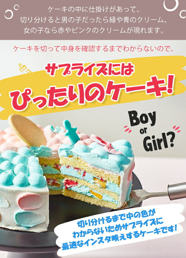 FOCETTA ジェンダー リビール ケーキ プレーン 6号 6~8名 5号 4~6名