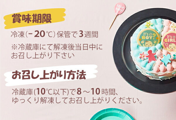 FOCETTA ジェンダー リビール ケーキ プレーン 6号 6~8名 5号 4~6名
