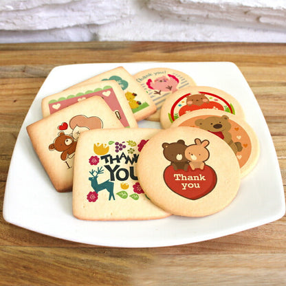 退職の挨拶に人気のお菓子 メッセージクッキー 個包装 お礼 ギフト プリントクッキー